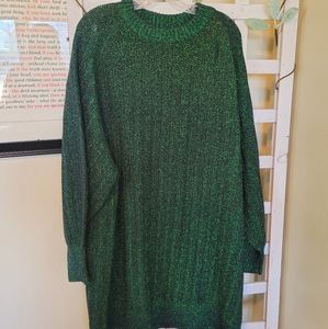 Green H&M Sweater Dress with Balloon Sleeves